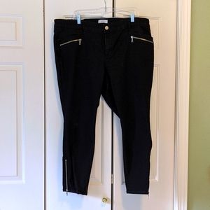 Loft Modern Skinny Zip Jeans, Black, 22W